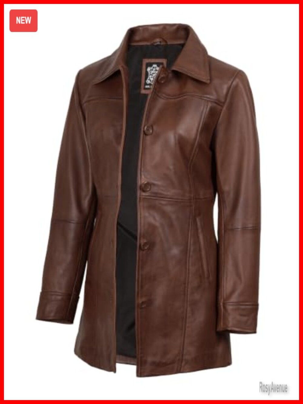 Real Lambskin Leather Coat Button Shirt Collar Regular Fit Women